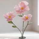 Giant Flowers for Decoration with Stand,Oversized Freestanding Gradient Paper Flowers for Wedding Flower Decor,Commercial Display,Photo Studio & Home Decoration,Banquet Party (Pink)