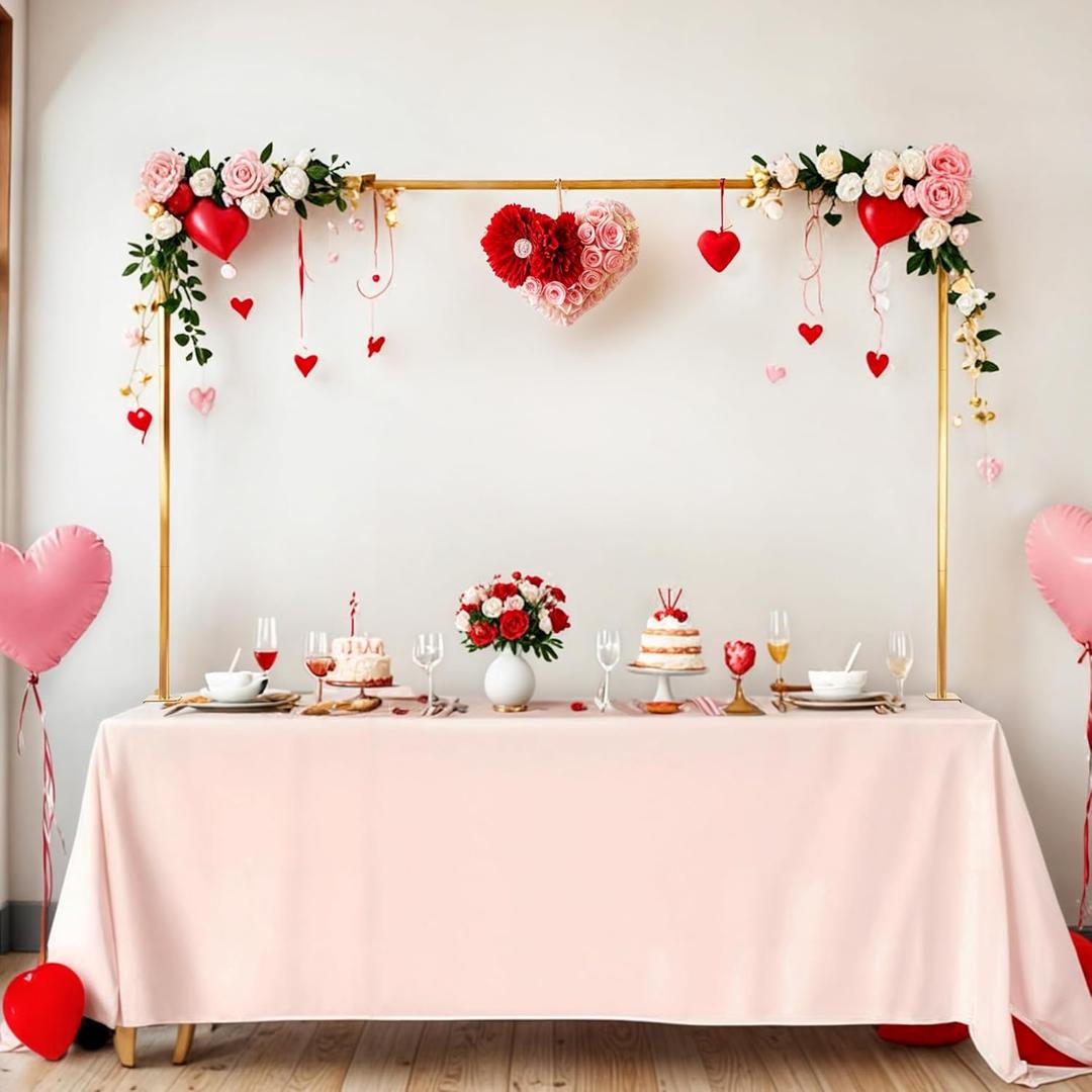 Over The Table Rod Stand with Clamps- Gold Table Balloon Arch for Baby Shower Birthday Party Wedding Decor,Tabletop Party Backdrop Stand for Craft Fair Banner Display