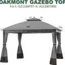 Replacement Gazeb Cover for 10X12Ft Oakmont Gazebo L-GZ1188PST-A,Pinehurst Gazebo L-GZ1188PST, Gray