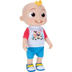 CoComelon Deluxe Interactive JJ Doll - Includes JJ, Shirt, Shorts, Pair of Shoes, Bowl of Peas, Spoon- Toys for Preschoolers
