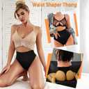 Werena Tummy Control Thong Shapewear for Women Seamless Shaping Thong Panties Body Shaper Underwear (Black, M)