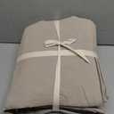 MooMee Bedding Pillowcases Pack of 2 100% Washed Cotton Linen Like Textured Breathable Durable Soft Comfy (Heathered Almond Milk Grey, Standard)