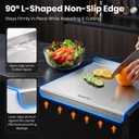 304 Stainless Steel Cutting Board with Lip, Cutting Boards for Kitchen, 15.9"L x 19.9"W