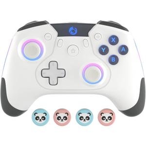 Iesooy Switch Controller, Wireless Switch Pro Controllers for Switch/Switch Lite/Switch OLED/Steam deck, Switch Remote Gamepad with 7-LED Colors/Wake-up/ Light6-Axis Gyro/Dual Motor/Turbo