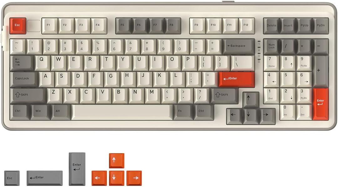 DAREU EK98pro Wireless Mechanical Keyboard,96% Creamy Gaming Keyboard with Number Pad,Tri-Mode BT/2.4GHz/USB-C,Pre-lubed Linear Switches,Gasket Structure,Hot Swappable Custom,Backlit for Win/