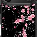 FUNMIKO for iPhone 17 Pro Case - Wireless Charging & Military-Grade Protection - Wildflower Design for Women Girls, Non-Slip Matte Cover Shock-Absorbing Corners - Cherry Blossoms in The Dark