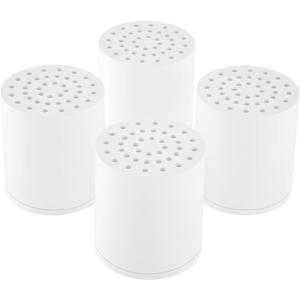 SR SUN RISE 20-Stages Shower Filter Replacement Cartridges - Universal Fit for Most Shower Head Filters, Reduces Chlorine & Chemicals, pH Balanced Water for Soft Skin & Healthy Hair4-Pack (White)