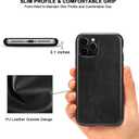 TENDLIN Magnetic Case Compatible with iPhone 11 Pro Max Case Premium Leather TPU Hybrid Cover (Compatible with MagSafe) Black
