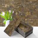 Vamos Tile 100 Pieces Peel and Stick Backsplash Tiles, 3" x 6" PVC Subway Tile, Rust Slate Stick on Backsplash Tiles for Kitchen/Bathroom/Fireplace/Laundry/Camper