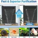 Turtle Tank Filter w/ U-V Light for Large 40-150 Gal Tank 4-Stage Flow Adjustable Low Water Level Internal Deodorization Green Clean Machine Killing Cloudy Saltwater Freshwater Aquarium Crystal Clear