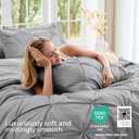 Sasttie California King Comforter Set, 7-Piece Bed in a Bag, Pintuck Bedding Sets for All Season, Includes Comforter, Flat Sheet, Fitted Sheet, Pillowcases and Pillowshams, Light Grey
