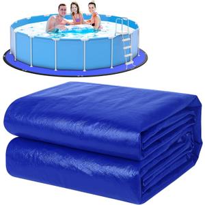 18FT Round Pool Ground Cloths, 12 x 12 Mesh Count Heavy Duty Pool Liner Pad, Anti-Aging Puncture Resistant Pool Ground Mat, Waterproof Pool Liner Protector Tarp for Above Ground Swimming Pools