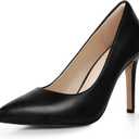 Ankis High Heel Women's Pumps, Black Sliver White Blue Heels Closed Toe, Pointed Toe 4in Stiletto Heel for Women, Comfy Memory Foam Pump Shoe, Party Wedding Work Classic Dressy Casual with Gel Insoles (10)