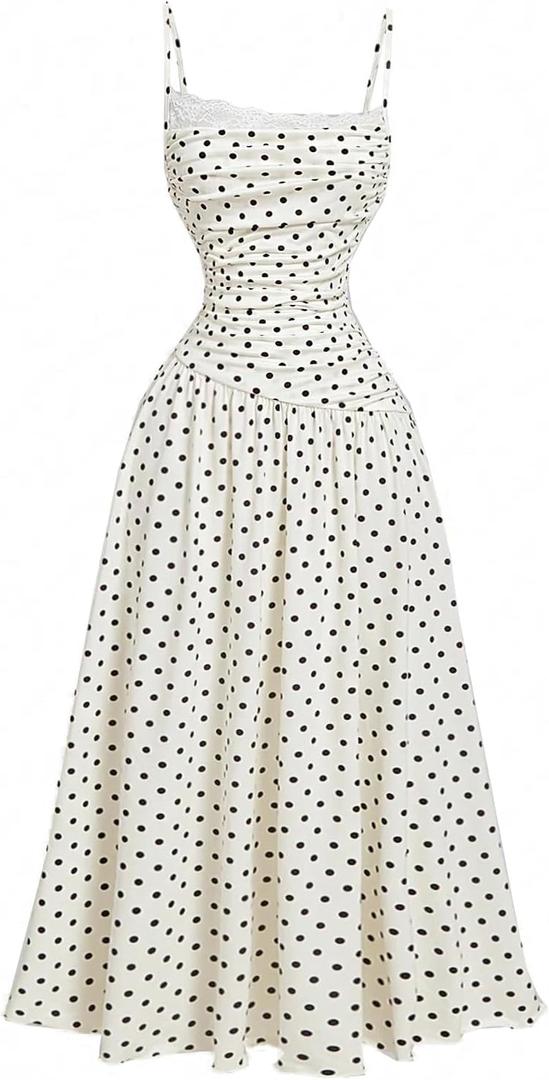 MOD Women's Elegant Lace Trim Long Dress,New Year Eve Dress (X-Large, Apricot)