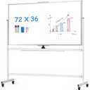 maxtek Rolling Whiteboard,72"x36" White Board with Stands Movable Dry Erase Board on Wheels, Large Double Sided Standing Whiteboard for Office School Classroom Presentation Supplies (Silver)
