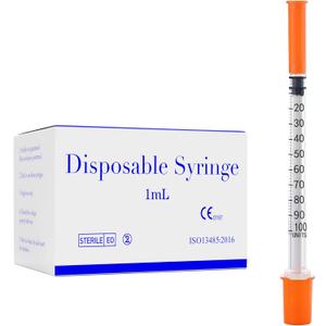 1ml/cc 31G 1/4 Inch Syringes, Disposable Syringe, Individual Wrapped, Box of 100