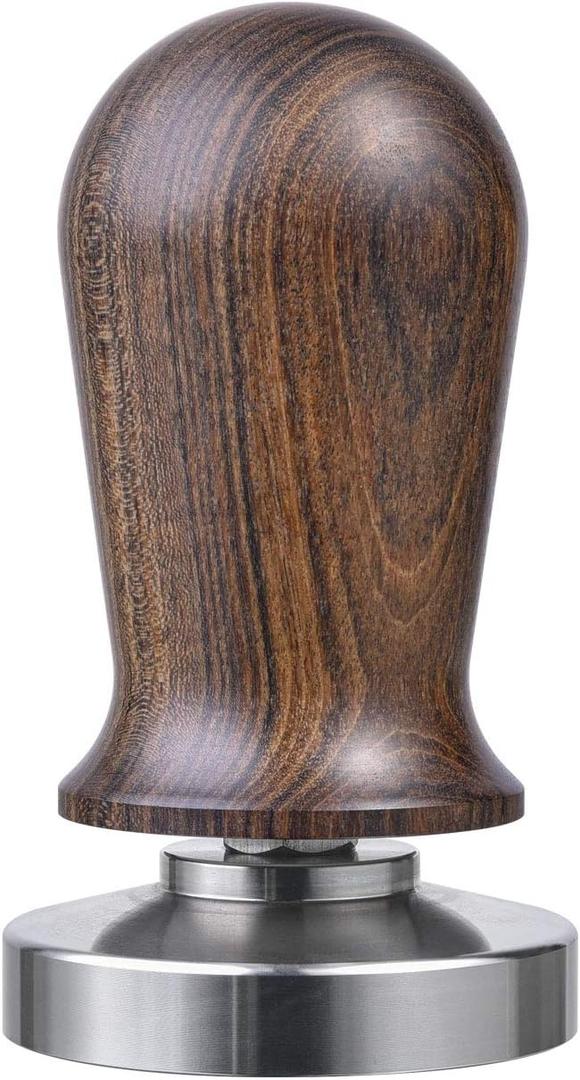MATOW 53mm Calibrated Espresso Tamper, Calibrated Coffee Tamper with Spring Loaded Wooden Handle Stainless Steel Flat Base, Professional Barista Espresso Hand Tamper