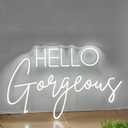 Hello Gorgeous Neon Signs for Wall Decor, 16.9 * 10.7 Inches Hello Gorgeous Neon Lights for Home Party Wedding Bar Club, Neon Sign Wall Decorations Home Party Decor, INSNEnN