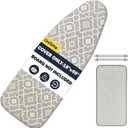 UniSimp Ironing Board Cover and Pad 18"x49" Extra Thick Natural Cotton, Scorch and Stain Resistant Iron Board Cover, Wide Ironing Board Cover with Fasteners Heavy Duty Heatproof Elastic Edge Geometric