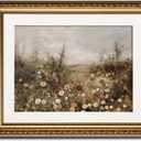 InSimSea Gold Picture Framed Wall Art, Living Room Classical Wildflower Field Meadow Flowers Canvas Print Wall Decor, Vintage Landscape Home Farmhouse Decor, Antique Paintings with Frame 13x16inch