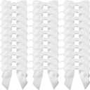 7Rainbows 30pcs Boutique 2.5" White Satin Ribbon Twist Tie Bows for Tying Up Packages Gift Wrapping