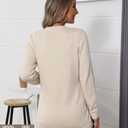 Fall Cardigan Sweaters for Women Button Down Long Sleeve Open Front Ribbed Trim Elegant Winter Knit Fitted Outwear (Beige, XL)