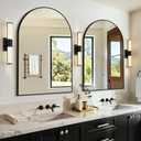 LAWADA Vanity Bathroom Mirror for Wall, 2 Pack 36”x24” Arched Bathroom Mirror for Over Sink, Arched Metal Frame for Bedroom, Living Room, Entryway, Hanging or Leaning, Black
