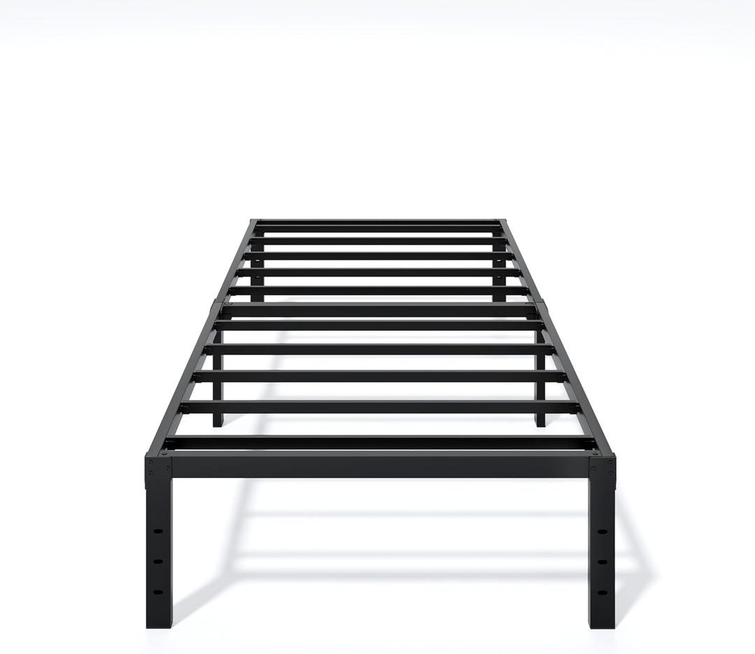 Metal Bed Frame Twin Size - 14 Inch Heavy-Duty Twin Platform Bed Frame No Box Spring Needed, Easy Assembly, Noise-Free, Sturdy Mattress Foundation, Underbed Storage Space