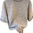 SOLY HUX Women's Polka Dots T Shirt Short Sleeve Crew Neck Casual Tee Summer Tops (Gray, M)