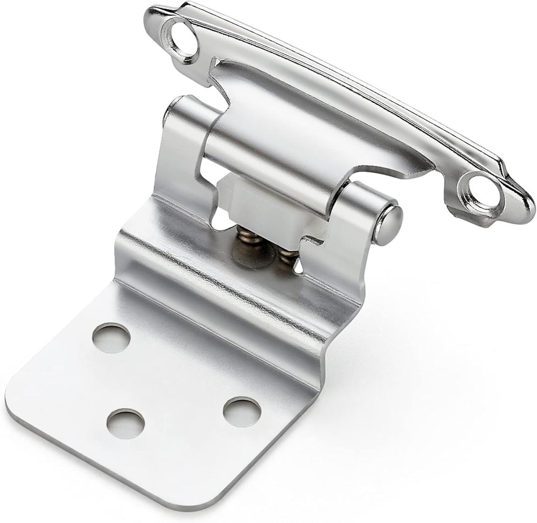 Ravinte 10 Packs 5 Pair 3/8" Inset Polished Chrome Cabinet Self Closing Hinges for Kitchen/Bathroom/Furniture Cabinets & Doors,Decorative Cupboard Hardware