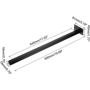 uxcell Floating Shelf Bracket,1 Pack 20 Inch Iron Hidden Wall Mounted Shelf Supports with Screws and Expansion Tube for Wood Shelves, Hanging in Office, Living Room (Black)