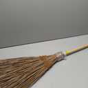 SKENNOVA - 45 inch Tall of Authentic Coconut Leaf Stick Broom Heavy Duty Broom for Sweeping Garbage, Twigs, Leaves, Snow (Wood)