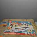 Amazon Basics 120 Piece Wooden Train Set with Table, Sturdy Tracks and Storage Bin, Multi-Activity, Kids Gift for Age 3Y+, 47.44 x 33.46 x 16.14 inches