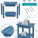 SERWALL Shower Bench, 18" Shower Stool for Inside Shower, HDPE Waterproof Shower Seats for Adults with Storage Shelf & Handles, 360 lbs Capacity- Blue