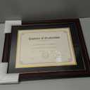 GraduationMall 8.5x11 Diploma Frame with Black over Gold Mat or Display 11x14 Document without Mat, UV Protection Acrylic, Mahogany with Gold Beads