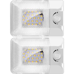 2 Pack Super Bright DC 12V Dimmable LED RV Ceiling Dome Light 450LM RV Interior Lighting Trailer Camper RV Lights Interior for Camper RV Trailer Boat