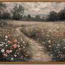 VIYYIEA Framed Canvas Wall Art Home Decor Vintage Landscape Nature Country Wildflower Paintings Farmhouse Pictures Floral Artwork Rustic Flower Prints Cottagecore Living Room Bedroom Bathroom 12x16in (16L" x 12W")