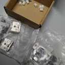 Chibery 4 Pack 1/4" Small Overlay 4D Concealed Hinges for Face Frame Door, Soft Close On/Off Switch, Self Closing, 105 Open Angle Concealed Stainless Steel Hinges for Framed Cabinet, Satin Nickel