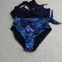 Dokotoo Women's High Waisted Floral Bikini Sets Swimsuit Suit for Women 2025 Tummy Control Bathing Suit Swimwear for Summer (Blue) S 