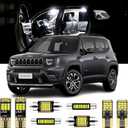 AENVTOL 9 Pieces LED Interior Lights Kit Replacement for JEEP Renegade 2015 2016 2017 2018 2019 2020 2021 2022 2023 2024 White 6000K Interior LED Bulbs + License Plate Lights, Install Tool