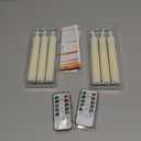 Yeelida Battery Operated Flameless Taper Candles with Two Remote Timer, 6.4" LED 3D-Wick Window Candles, Flickering Long-Lasting Warm Light Electric Pack of 6 Flameless Candlesticks (0.78" Dia,Ivory)