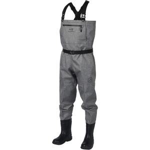 BASSDASH IMMERSE Breathable Ripstop Stocking Boot Foot Fishing Hunting Waders Lightweight Grey Camo Chest Wader for Men Women (Medium Short 8-9)