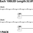 Curyidy 4th of July Decorations Lights, Red White Blue Fairy Lights 2 Pack 100LED String Lights Remote Control Patriotic Lights for Independence Memorial Day Decorations