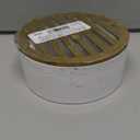 NDS 910B, 4 In. Round Grate Drain Cover, with PVC Collar, Connects to 3 Inch Drain Pipe & 4 Inch Drain Fittings, for Small Lawns, Landscaping and Patios, Satin Brass