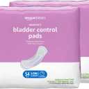 Incontinence Pads for Women, Postpartum, Long, Bladder Control, Moderate Absorbency, Unscented, 108 Count (2 Packs of 54)