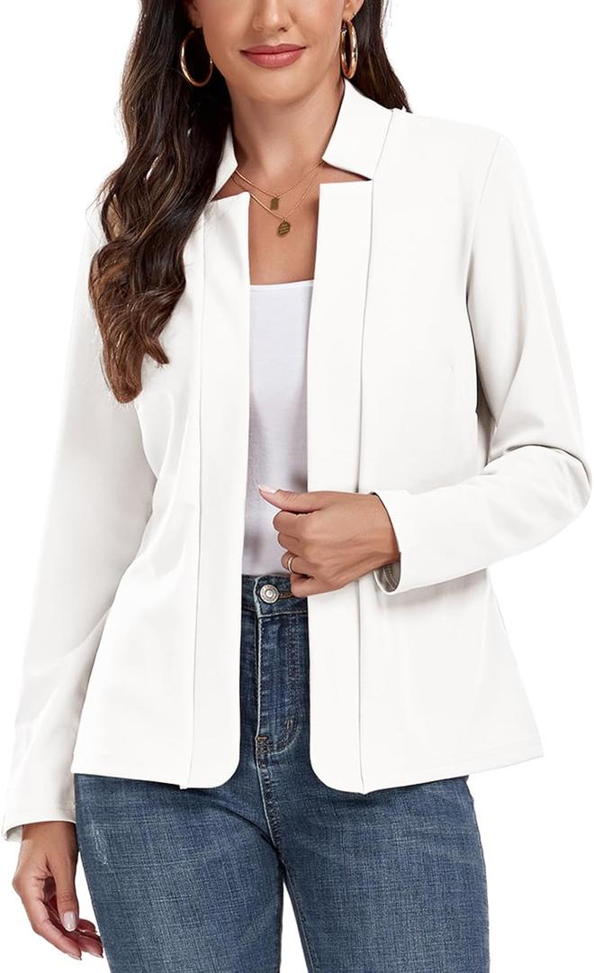 Womens Blazers Dressy Notched Lapel 2025 Work Office Casual Long Sleeve Open Front Blazer Jacket