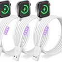 3Pack Upgraded for Apple Watch Charger Magnetic Fast Charging Cable [Portable] Magnetic Wireless Charging Compatible with iWatch Series Ultra/SE/11/10/9/8/7/6/5/4/-[3.3FT] White