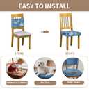 Chair Seat Covers Dining Room Set of 6,Soft Printed Patterned Stretch
