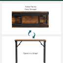 Frylr Small Folding Computer Desk – 35.8 Inch Portable Table for Craft and Study, Lightweight Desk for Small Spaces, Foldable Laptop Table Built-in AC/USB Outlets for Convenience, Rustic Brown, 35.8 X 15.7 Inch