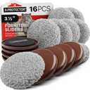 Furniture Sliders X-PROTECTOR - 8+8 Pack 3 1/2" - Multi-Surface Furniture Sliders for Carpet & Hard Floors - 8 Furniture Movers for Carpeted Floors and 8 Hardwood Socks - Move Your Furniture Easily!